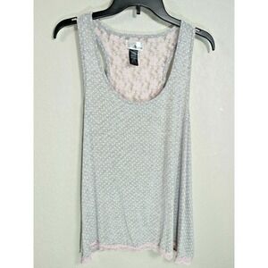 Velvet Kitten Women's‎ Size XL Gray Pink Polka Dot Lace Sexy PJ Tank Loungewear